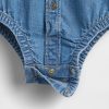 Body in denim con bottoni per neonati Body in denim con bottoni per neonati