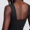 Body in jersey a maglia stretta con scollo a barca