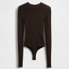 Body in maglia a coste trasparenti