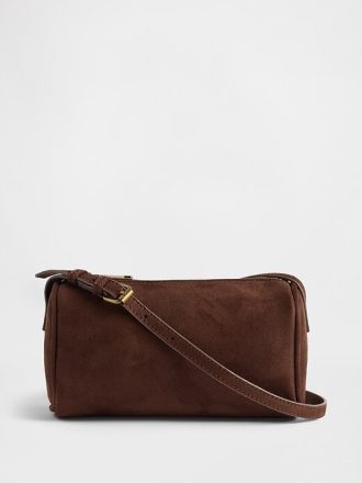 Borsa a barile in pelle scamosciata vegana