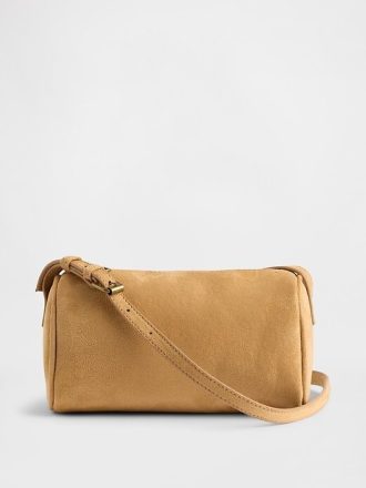 Borsa a barile in pelle scamosciata vegana