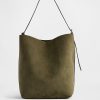 Borsa a secchiello in pelle scamosciata vegana