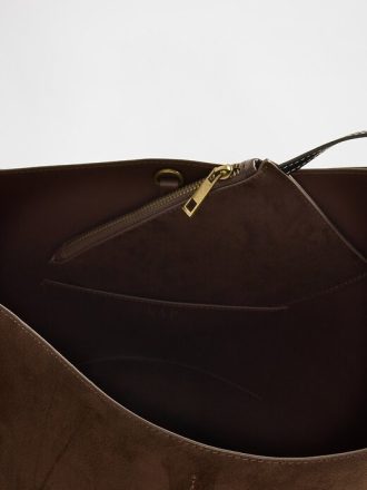 Borsa a secchiello in pelle scamosciata vegana
