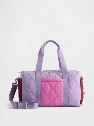 Borsa da viaggio trapuntata color block per bambini Borsa da viaggio trapuntata color block per bambini