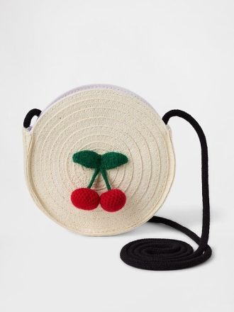 Borsa di paglia per bambini a forma di ciliegia Borsa di paglia per bambini a forma di ciliegia