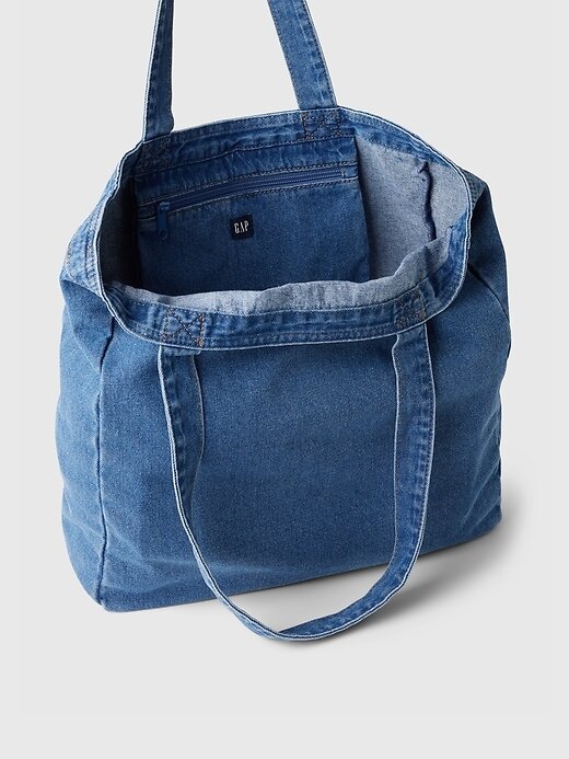 Borsa tote in denim con logo ad arco Gap Borsa tote in denim con logo ad arco Gap