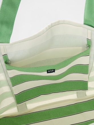 Borsa tote in tela a righe