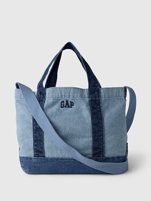 Borsa tote mini con cinturino in denim e logo Gap Borsa tote mini con cinturino in denim e logo Gap