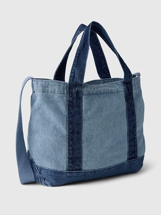 Borsa tote mini con cinturino in denim e logo Gap Borsa tote mini con cinturino in denim e logo Gap