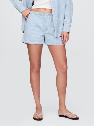 Boxer in denim a vita media