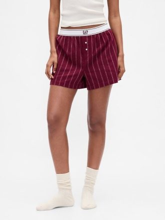 Boxer in flanella con logo
