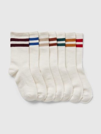 Calzini da bambino in cotone biologico Varsity Crew (confezione da 7)
