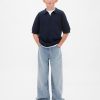 Camicia a nido d’ape per bambini con colletto Johnny