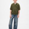 Camicia a nido d’ape per bambini con colletto Johnny
