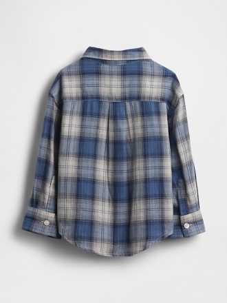 Camicia a quadri a doppia trama per neonati e bambini