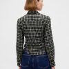 Camicia a quadri attillata in flanella