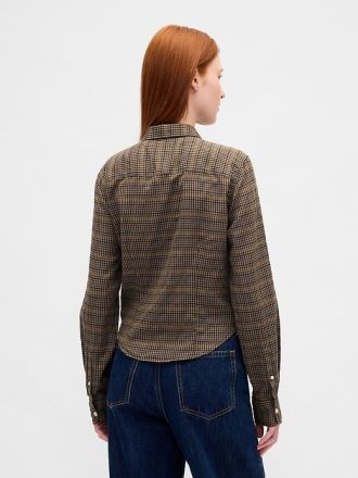 Camicia a quadri attillata in flanella