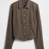 Camicia a quadri attillata in flanella