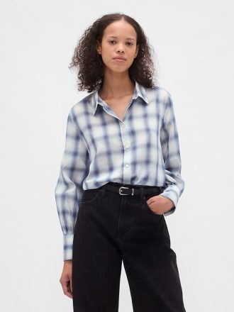 Camicia a quadri in voile