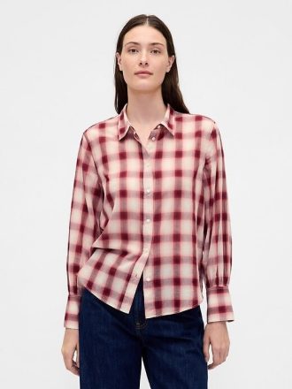 Camicia a quadri in voile