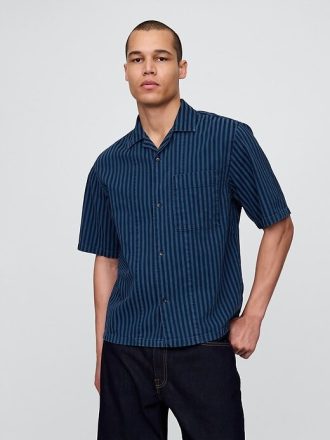 Camicia a righe in denim