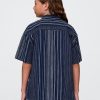 Camicia a righe indaco rilassata per bambini