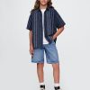 Camicia a righe indaco rilassata per bambini