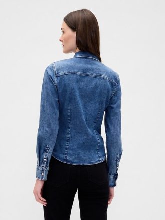 Camicia aderente in denim