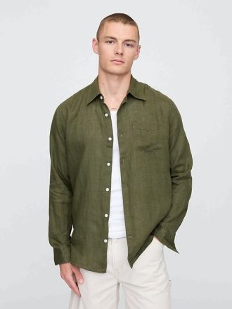 Camicia classica in lino 100%