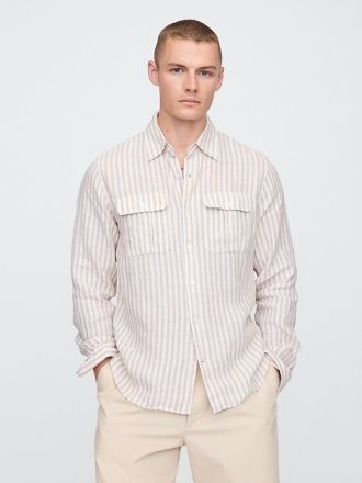 Camicia classica in lino 100%