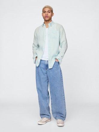 Camicia classica in lino 100%