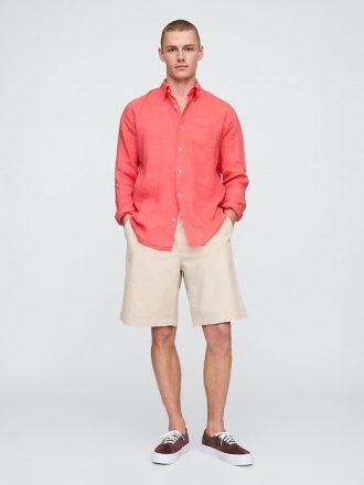 Camicia classica in lino 100%