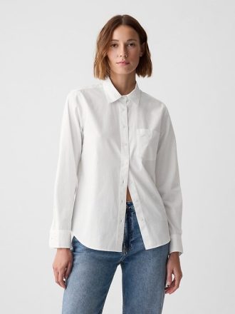 Camicia classica in popeline di cotone biologico