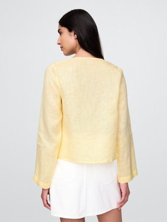 Camicia con nodo frontale in lino 100%