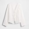 Camicia con nodo frontale in lino 100% Camicia con nodo frontale in lino 100%