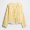 Camicia con nodo frontale in lino 100% Camicia con nodo frontale in lino 100%