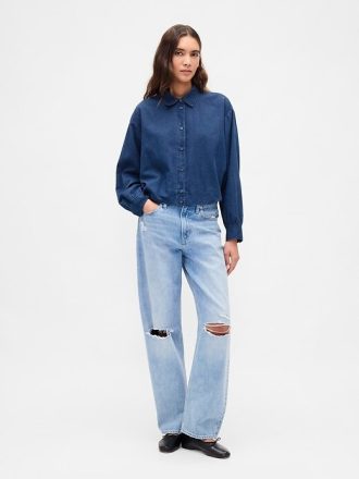 Camicia con orlo a bolle
