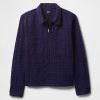 Camicia con tasca e cerniera intera in popeline con occhielli