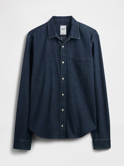 Camicia con tasca in denim Camicia con tasca in denim