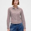 Camicia corta aderente in cotone biologico Camicia corta aderente in cotone biologico