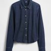 Camicia corta aderente in denim Camicia corta aderente in denim