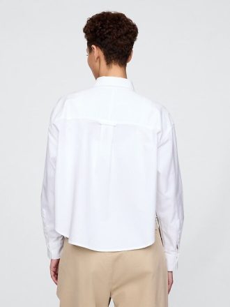 Camicia corta grande in cotone biologico Oxford