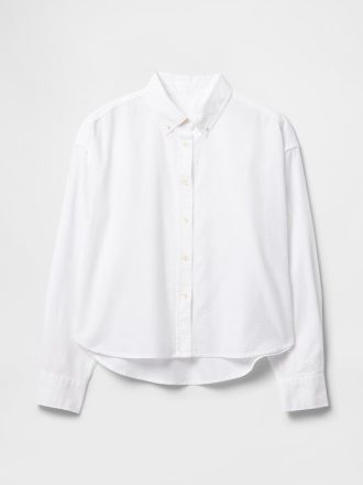 Camicia corta grande in cotone biologico Oxford
