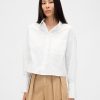 Camicia corta in cotone biologico Oxford con orlo dritto Camicia corta in cotone biologico Oxford con orlo dritto