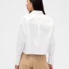 Camicia corta in cotone biologico Oxford con orlo dritto Camicia corta in cotone biologico Oxford con orlo dritto