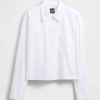 Camicia corta in cotone biologico Oxford con orlo dritto Camicia corta in cotone biologico Oxford con orlo dritto