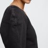 Camicia corta in denim con maniche a botte Camicia corta in denim con maniche a botte