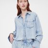 Camicia corta in denim drappeggiato GapStudio Camicia corta in denim drappeggiato GapStudio