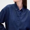 Camicia corta in denim ultra morbido con orlo dritto Camicia corta in denim ultra morbido con orlo dritto