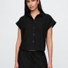 Camicia corta in misto lino